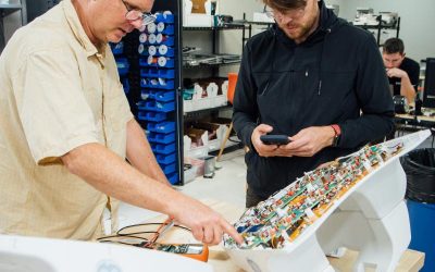 Kevin and Tim are working on a GE HNS Coil